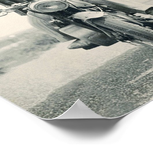 Monkey motorfiets, ape op motorfiets,  poster (Hoek)