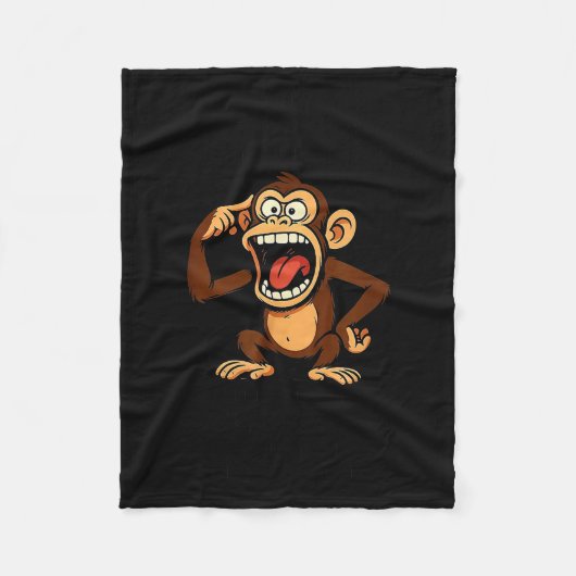 Monkey My Mind Is A Dangerous Place But My Mouth I Fleece Deken (Voorkant)