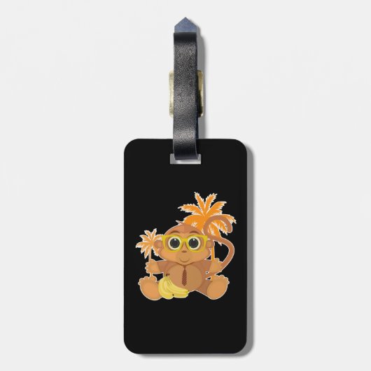 Monkey Nerd Bagagelabel (Achterkant verticaal)