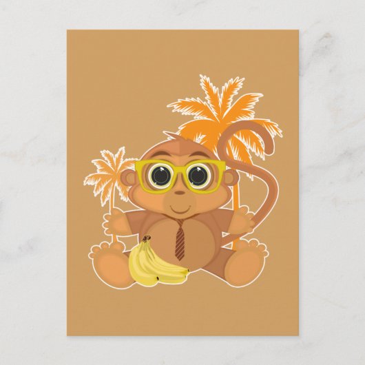 Monkey Nerd Briefkaart (Voorkant)