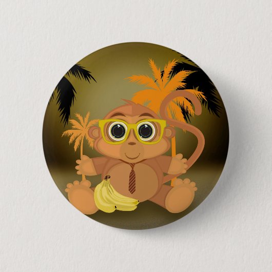 Monkey Nerd Ronde Button 5,7 Cm (Voorkant)
