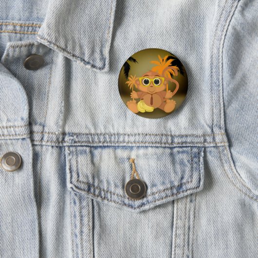 Monkey Nerd Ronde Button 5,7 Cm (In situ)