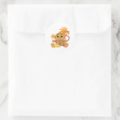 Monkey Nerd Ronde Sticker (Tas)