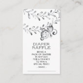 Monkey Neutral Baby shower Luier Raffle Ticket Informatiekaartje (Voorkant)