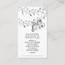 Monkey Neutral Baby shower Luier Raffle Ticket