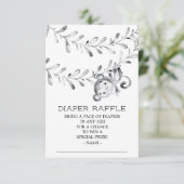 Monkey Neutral Baby shower Luier Raffle Ticket Kaart (Staand voorkant)