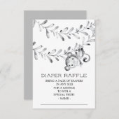 Monkey Neutral Baby shower Luier Raffle Ticket Kaart (Voorkant / Achterkant)