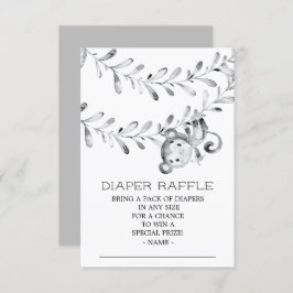 Monkey Neutral Baby shower Luier Raffle Ticket Kaart