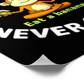 Monkey Never Cramp Eat A Banana Raglan Baseball Te Poster (Hoek)