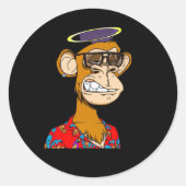Monkey NFT Ronde Sticker (Voorkant)