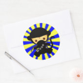 Monkey Ninja Kawaii stijl Ronde Sticker (Envelop)