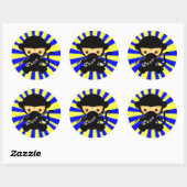 Monkey Ninja Kawaii stijl Ronde Sticker (Vel)