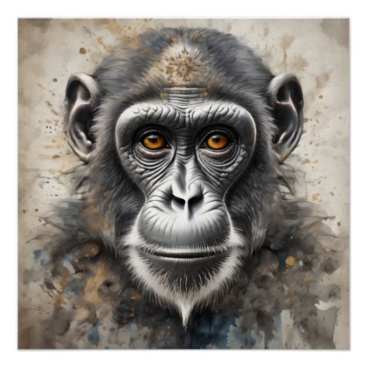 Monkey No 3 Glanzend Poster (Voorkant)