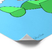 Monkey Nursery Print Cute Happy Monkey op vliegtui (Hoek)