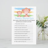 Monkey Nursery Rhyme Quiz baby shower game (Staand voorkant)