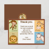 Monkey Oerwoud Baby shower Dank je wel MJS #150 Bedankkaart (Voorkant / Achterkant)