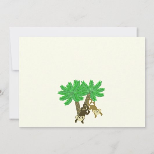 Monkey Oerwoud Baby shower Kaart (Achterkant)