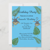 MONKEY OERWOUD BLUE CHILDRENS BIRTHDAG KAART (Voorkant)