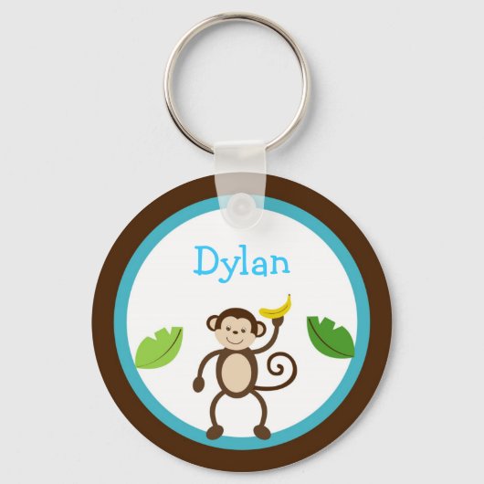 Monkey Oerwoud Kinder Gepersonaliseerd Sleutelhang Sleutelhanger (Voorkant)