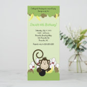 Monkey Oerwoud Safari Bowling Party 4x9 Kaart (Staand voorkant)