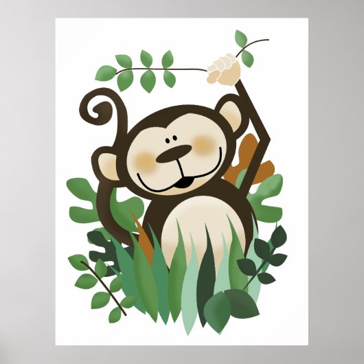 Monkey Oerwoud Safari Wall Art Print (Voorkant)