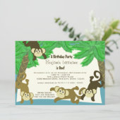 Monkey Oerwoud Verjaardag Kaart (Staand voorkant)