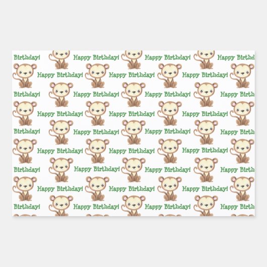 Monkey Oerwoud Wrapping Paper Set (Voorkant)