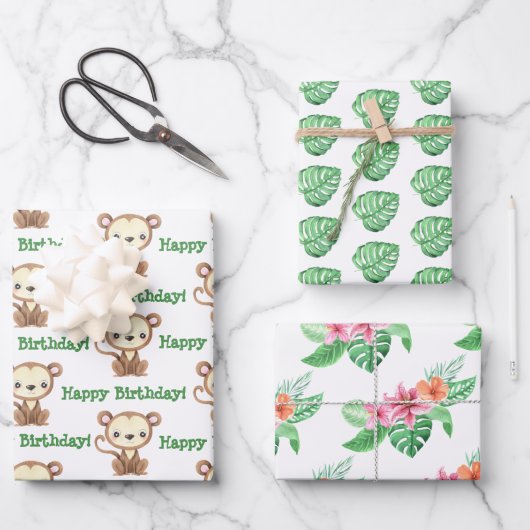 Monkey Oerwoud Wrapping Paper Set (Voorkant)