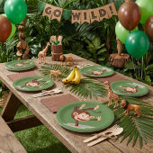 Monkey op één hand papier Borden Papieren Bordje