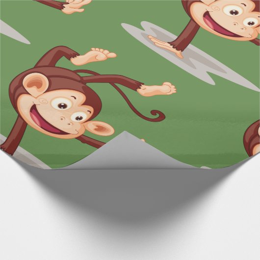 Monkey op een handvol glanzend opvulpapier cadeaupapier (Hoek)