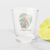 Monkey op een Vine Shot Glass Glas (Achterkant)