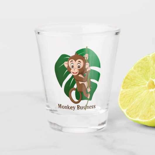 Monkey op een Vine Shot Glass Glas (Voorkant)