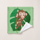 Monkey op een wijnhanddoekset bad handdoek (Wasdoekje)