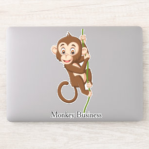 Monkey op een wijnstok sticker
