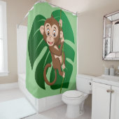 Monkey op een wijnstokgordijn douchegordijn (In situ)