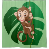 Monkey op een wijnstokgordijn douchegordijn (Voorkant)