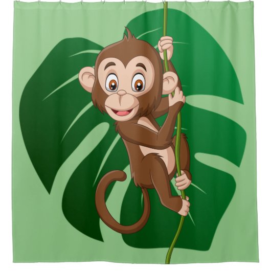 Monkey op een wijnstokgordijn douchegordijn (Voorkant)