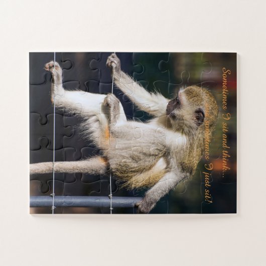 Monkey op hek met grappige Quote Puzzle Legpuzzel (Horizontaal)