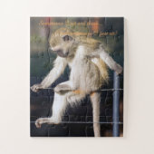 Monkey op hek met grappige Quote Puzzle Legpuzzel (Verticaal)