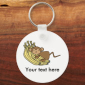 Monkey over bananen sleutelhanger (Voorkant)