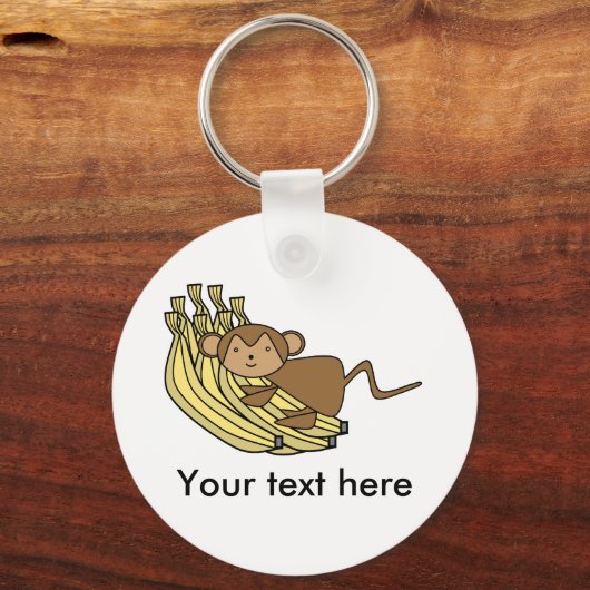 Monkey over bananen sleutelhanger (Voorkant)