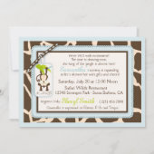 Monkey & Pacifier Safari Animal Print Baby shower Kaart (Achterkant)