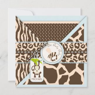 Monkey Pacifier Safari Oerwoud Baby shower Kaart