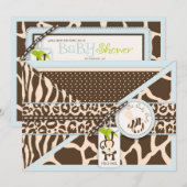Monkey Pacifier Safari Oerwoud Baby shower Kaart (Voorkant / Achterkant)