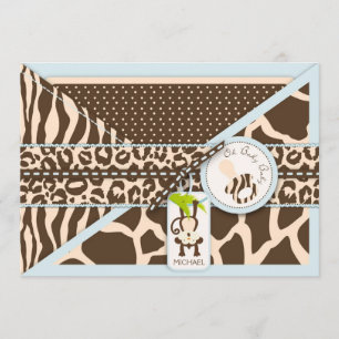 Monkey Pacifier Safari Oerwoud Baby shower Kaart