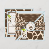 Monkey Pacifier Safari Oerwoud Baby shower Kaart (Voorkant / Achterkant)