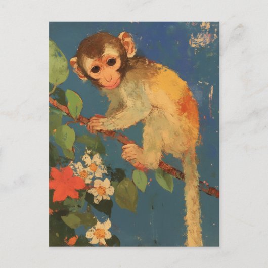  Monkey Painting Briefkaart (Voorkant)