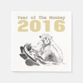 Monkey Painting Chinees aangepast Jaar Verjaardag Servetten (Voorkant)