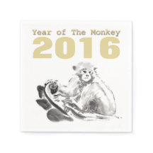 Monkey Painting Chinees aangepast Jaar Verjaardag 