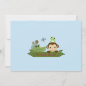 MONKEY Papagayo Baby shower nodigblue PML-B Kaart (Achterkant)